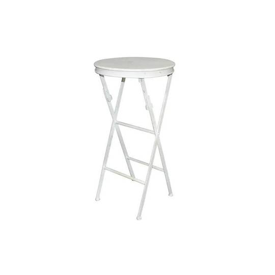 Folding Side Table Tall White